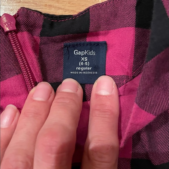 Gap Kids - Girl’s Black/Pink Checkered Dress - Picture 3 of 3